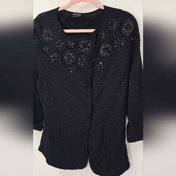 Giorgio Armani Black Floral Embellished Blouse - Picture 3 of 13